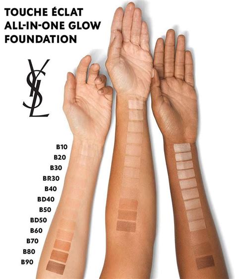 yves saint laurent teint touche eclat foundation shades|ysl touche eclat colour chart.